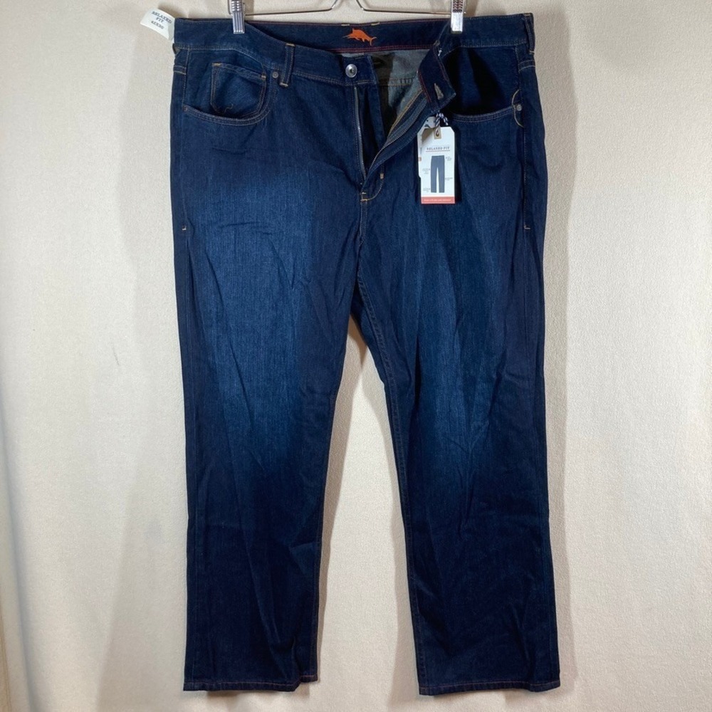 NWT Tommy Bahama Men's Cayman Island Relaxed Jeans 42x30 Dk Blue Casual Classic - Picture 1 of 6